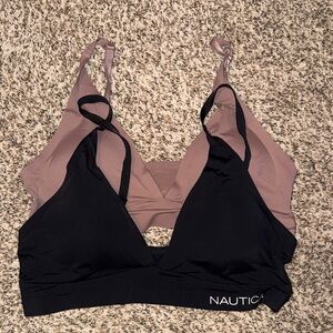 Nautica Black and Mauve Bralette Duo
